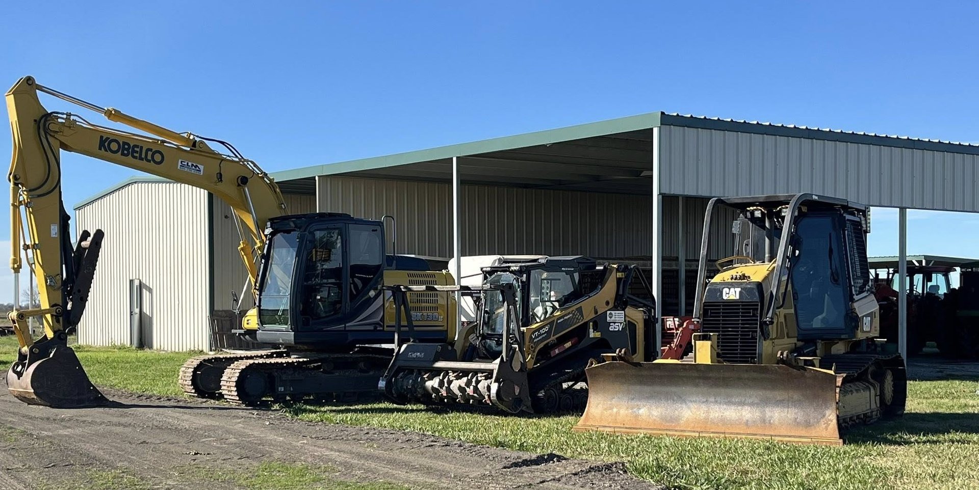 Land clearing machinery in action