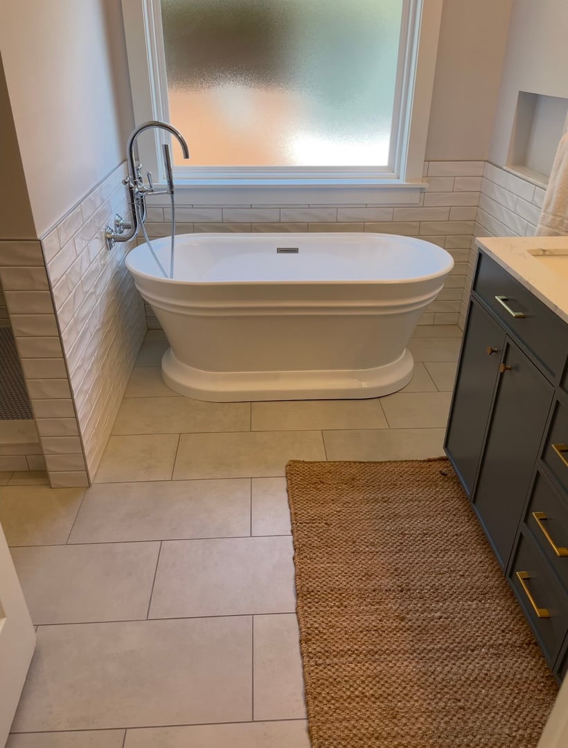 Luxury bathroom renovation with modern finishes