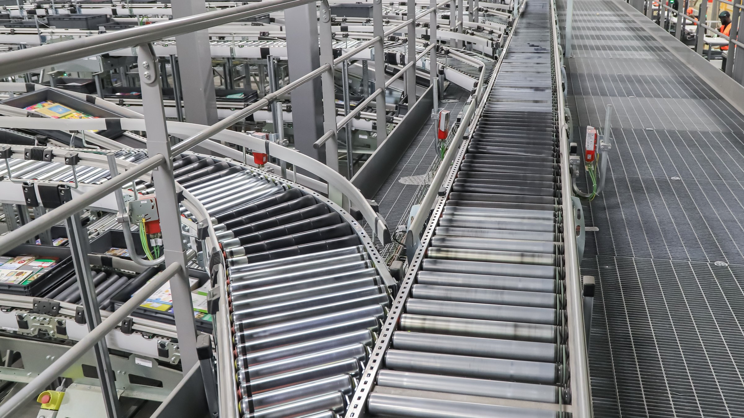 conveyor belt in a modern production line