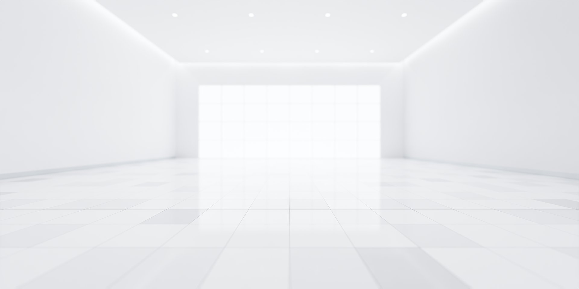 3d rendering of blur background or blur white empty space in room include tile floor in perspective view, light of window. Modern luxury interior home design of living room look clean, bright, shiny.