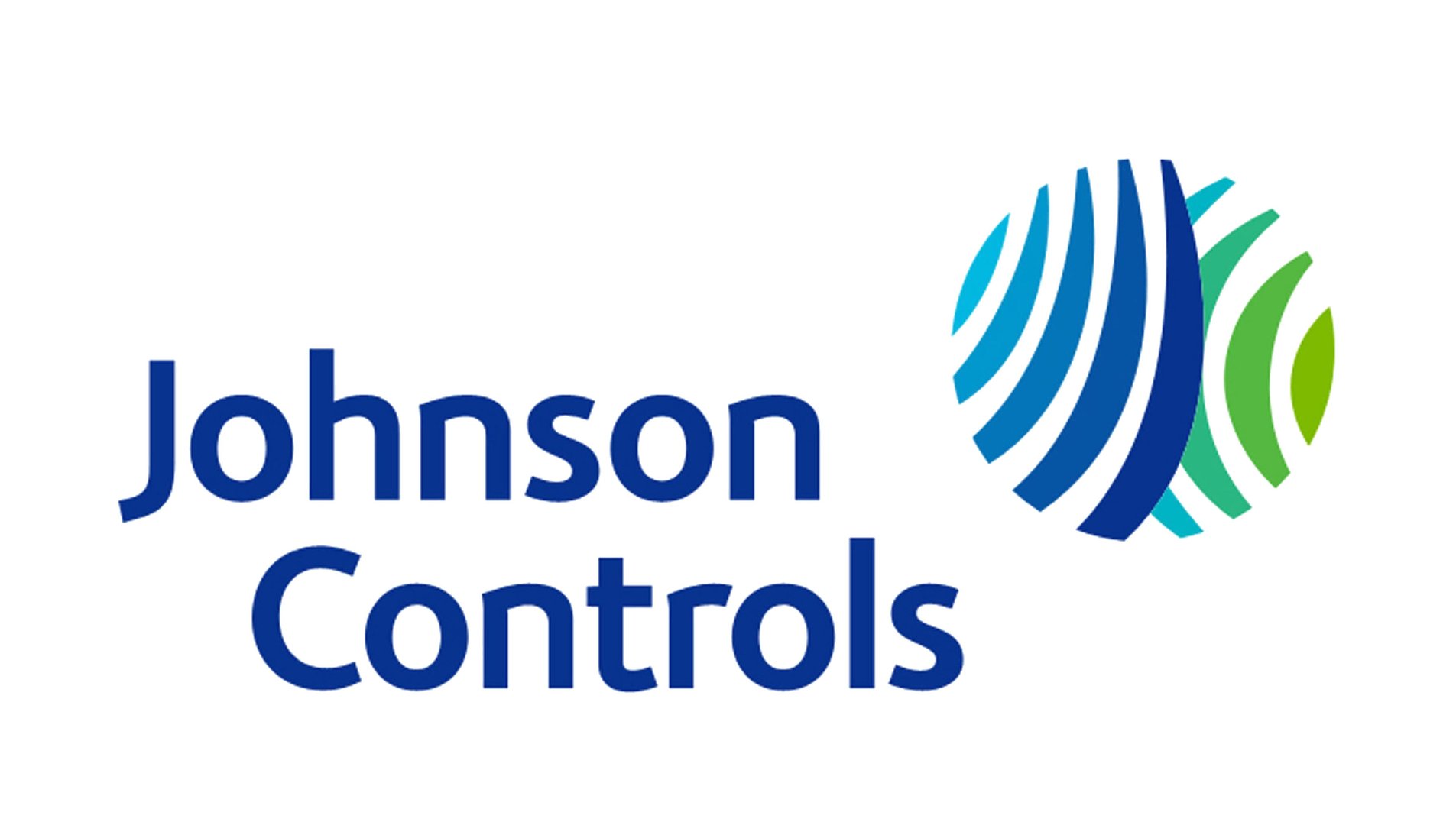 Johnson Controls logo with blue and green abstract globe design on a white background.