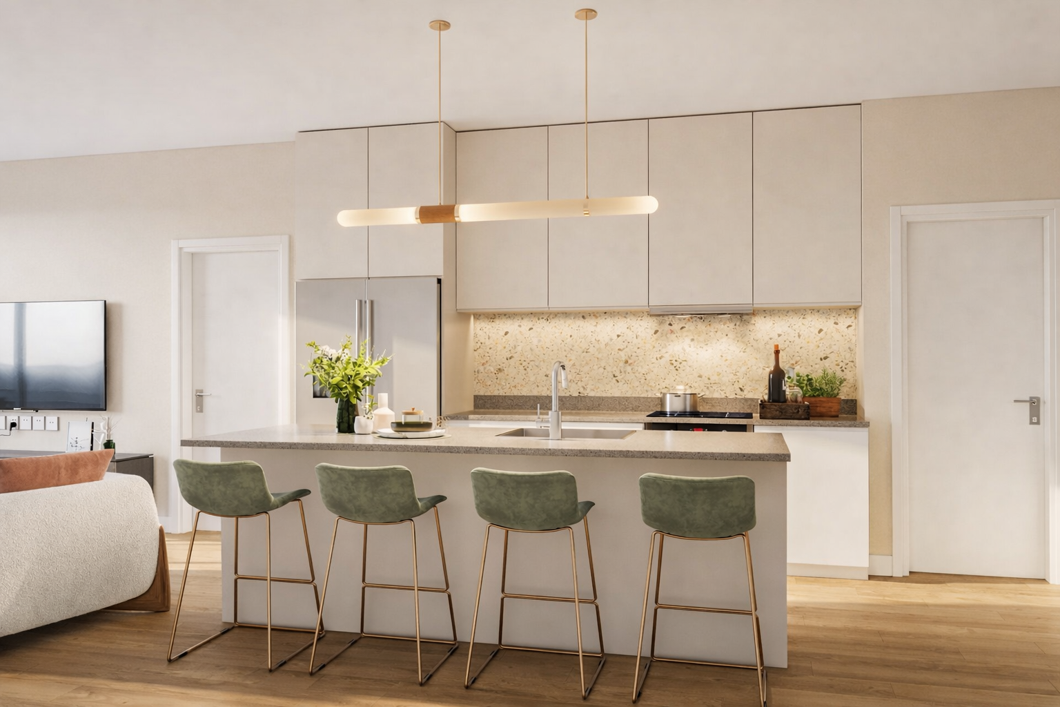 Type D kitchen front view