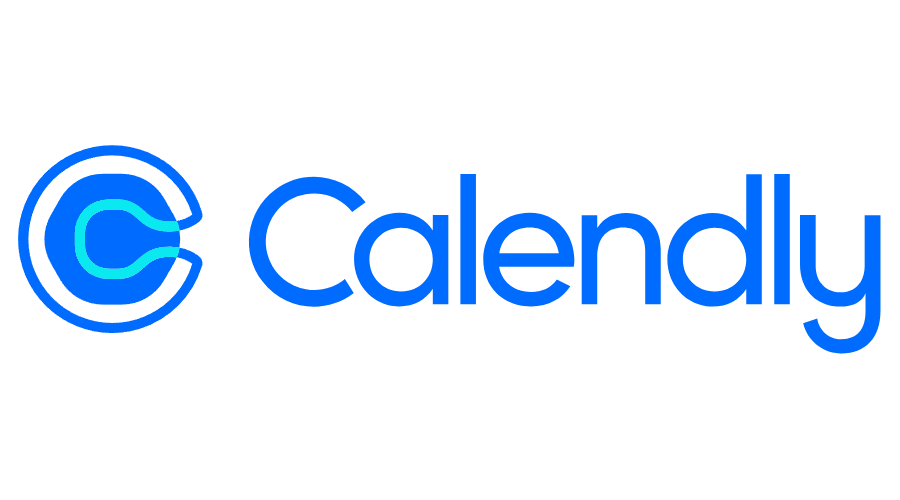 Calendly logo with stylized blue "C" icon and "Calendly" text in modern font.