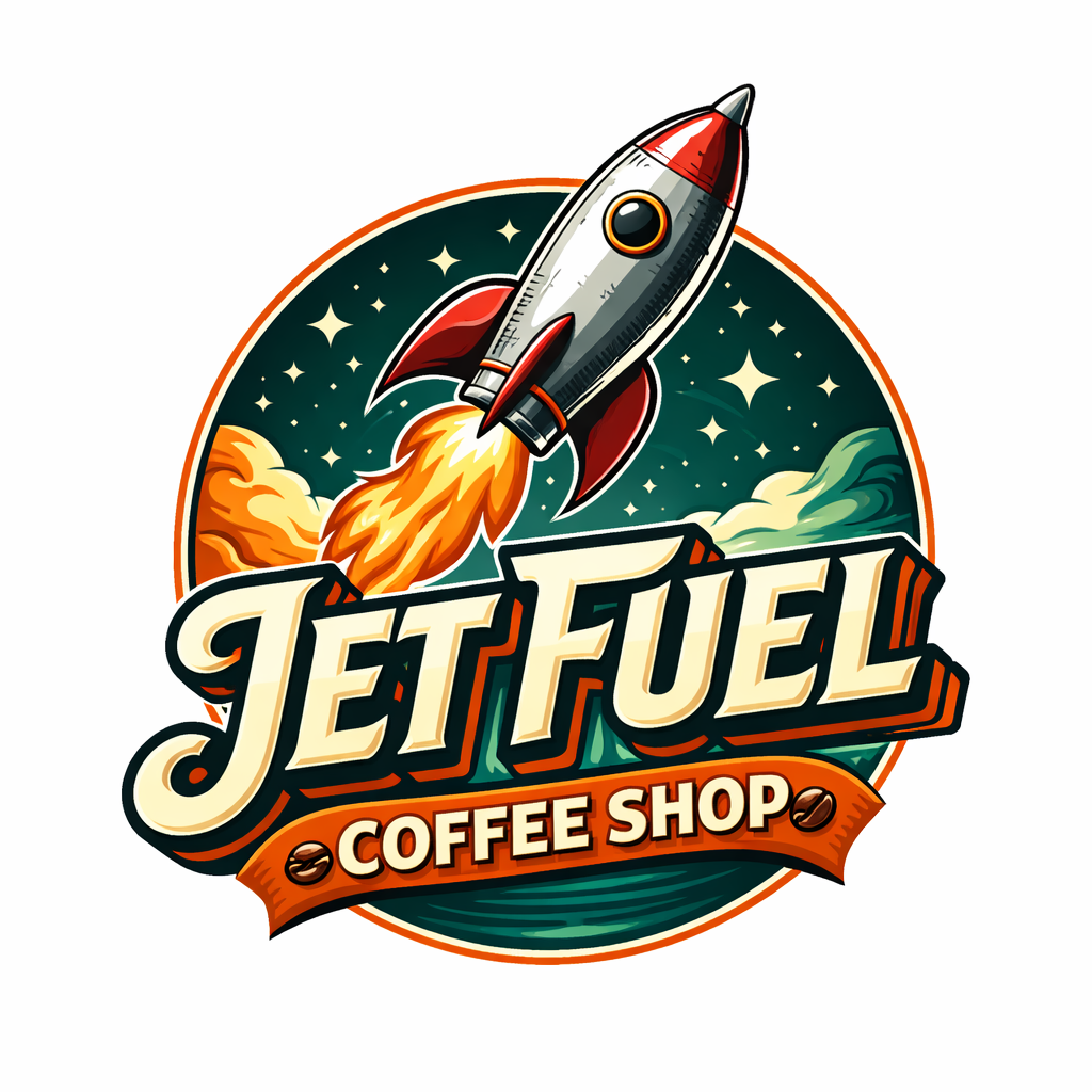 Jet Fuel Coffee Shop Logo Option 1