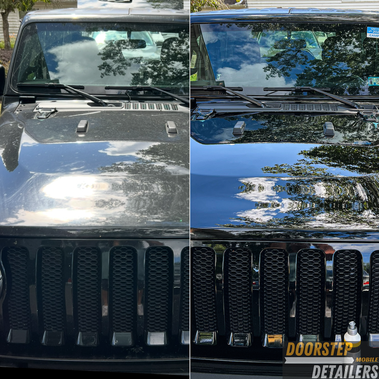 Jeep detailing before and after transformation by Doorstep Detailers