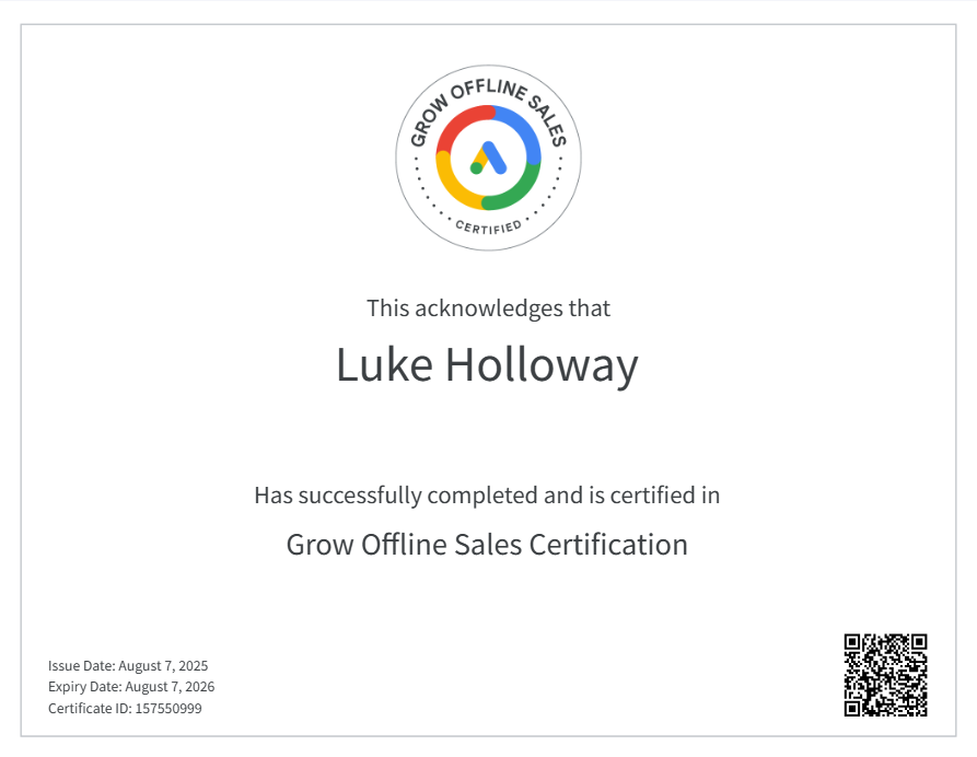 Grow Offline Sales certification