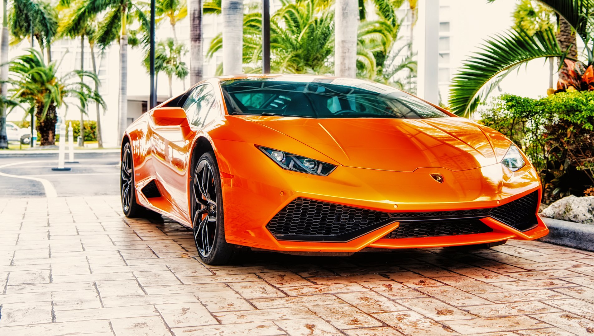 Orange Lamborghini Aventador supercar