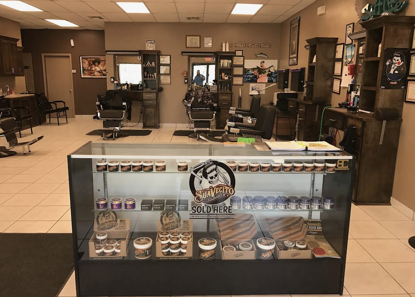 The Palms Barber Shop interior