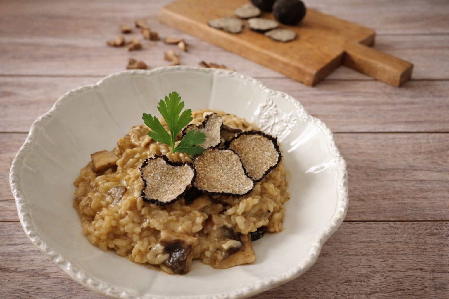 Risotto Funghi Salsiccia e Tartufo