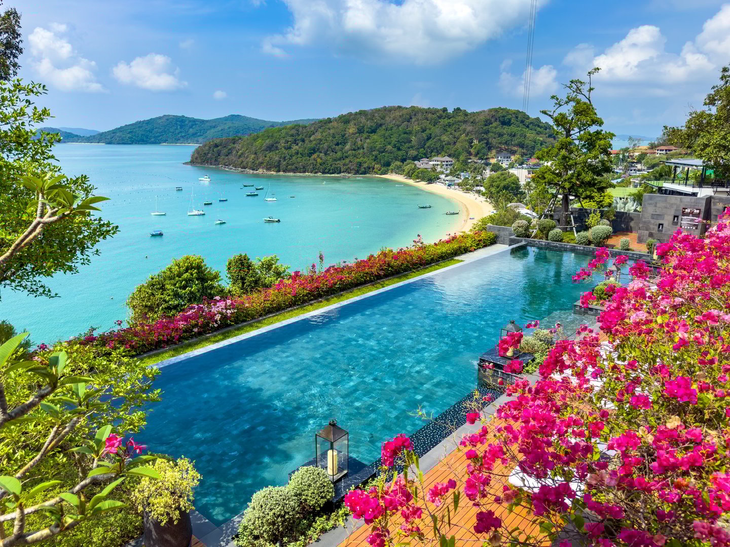 Pool view in Ao Yon beach in Phuket, Thailand, south east asia
