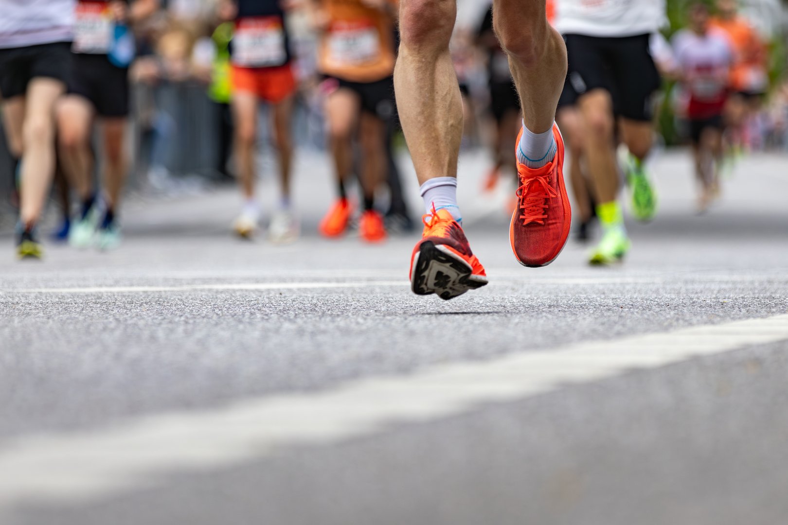 Corredor maratón meta