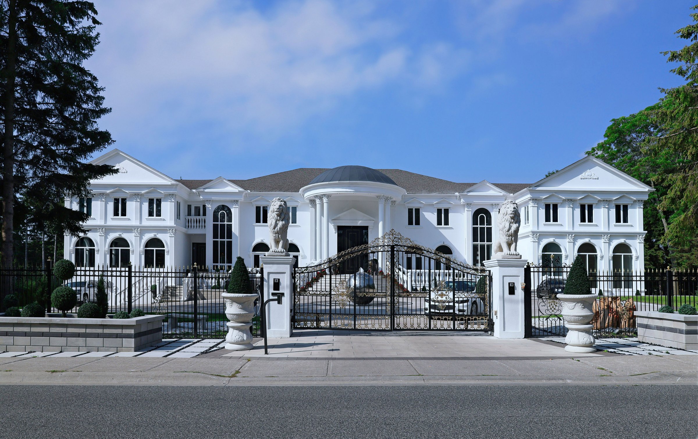 Toronto, Canada - August 15, 2025:  The Bridle Path area of Toronto is noted for palatial gated mansions, some of them owned by international celebrities