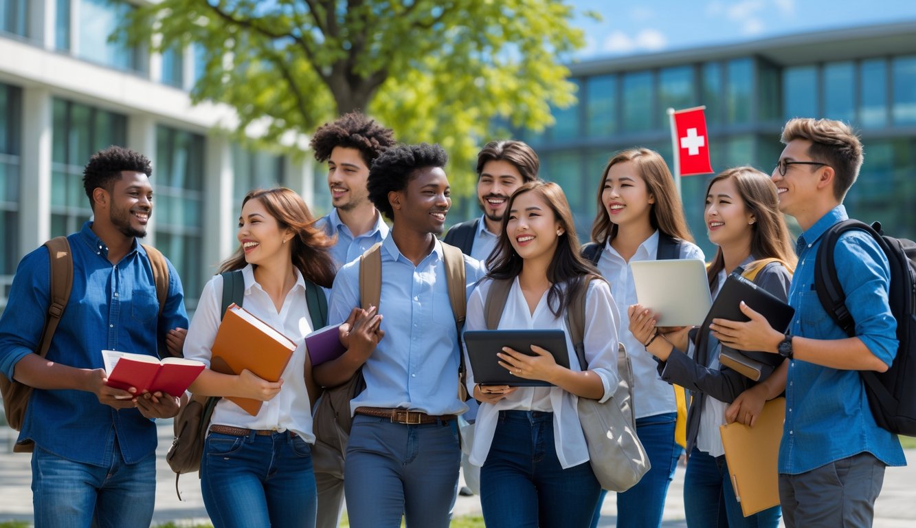 Students from Mongolia and Switzerland participating in cultural exchange programs