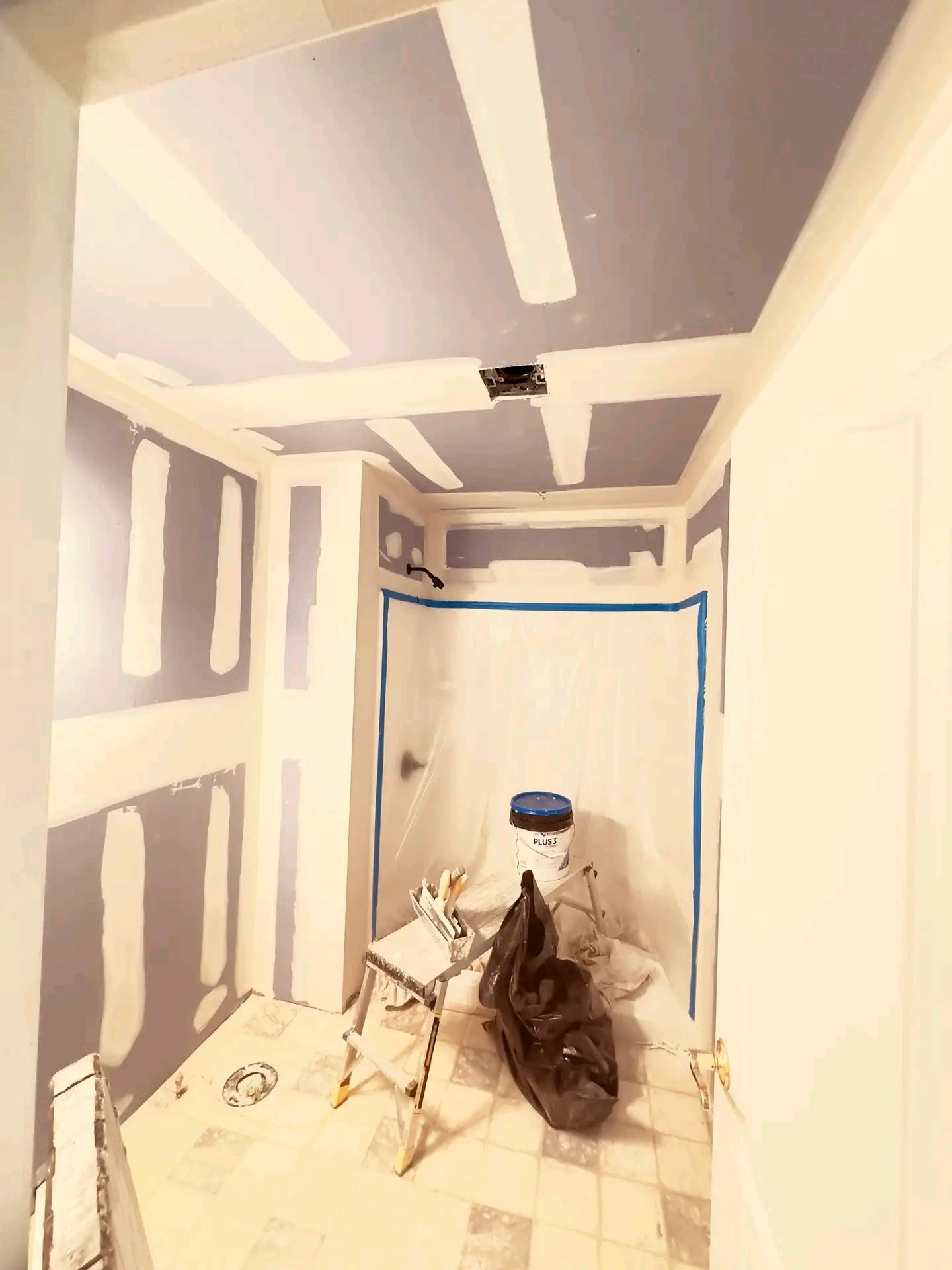 Bathroom remodeling near me in Toledo — new shower installation and tile work in progress