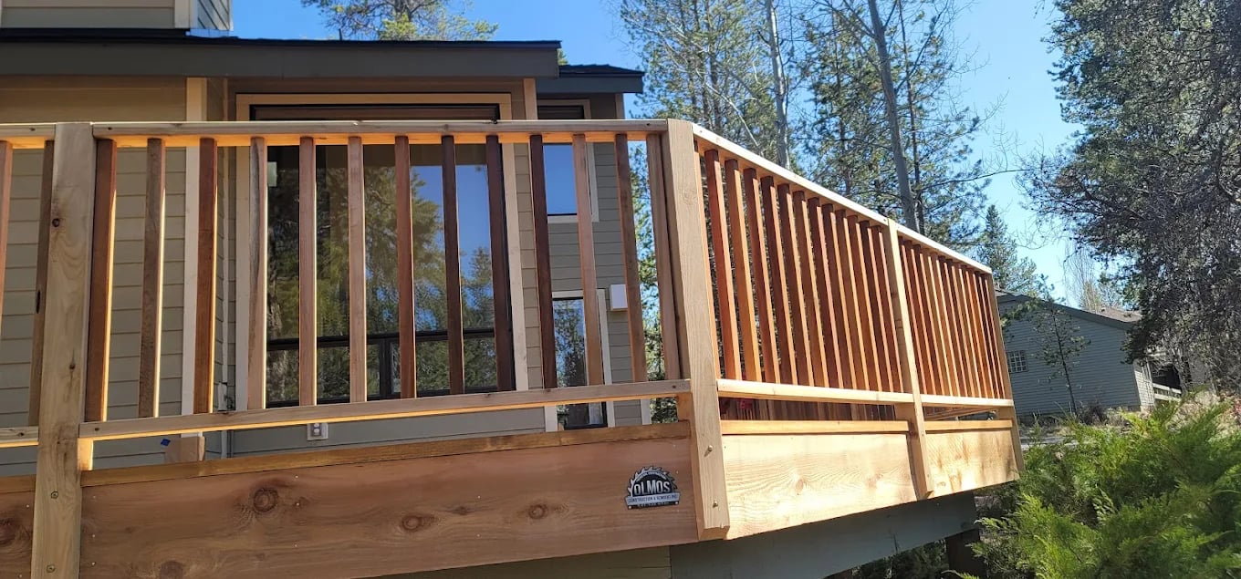 Custom outdoor deck construction project