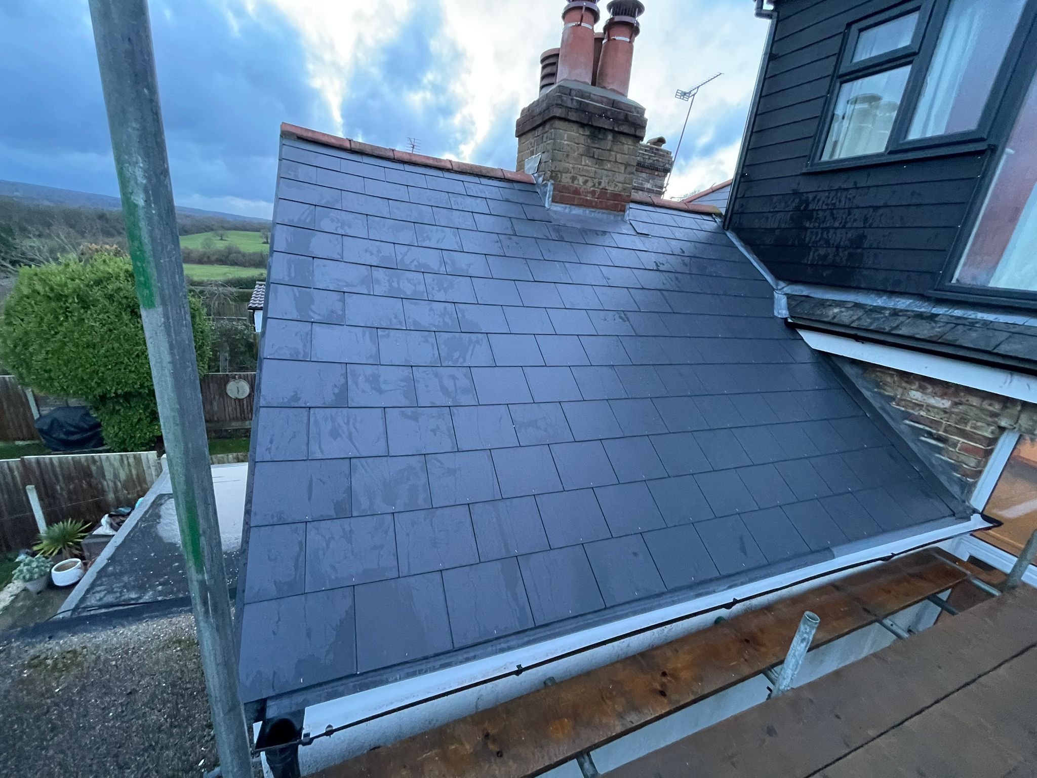 Completed roofing project by G Scott Roofing and Building Services