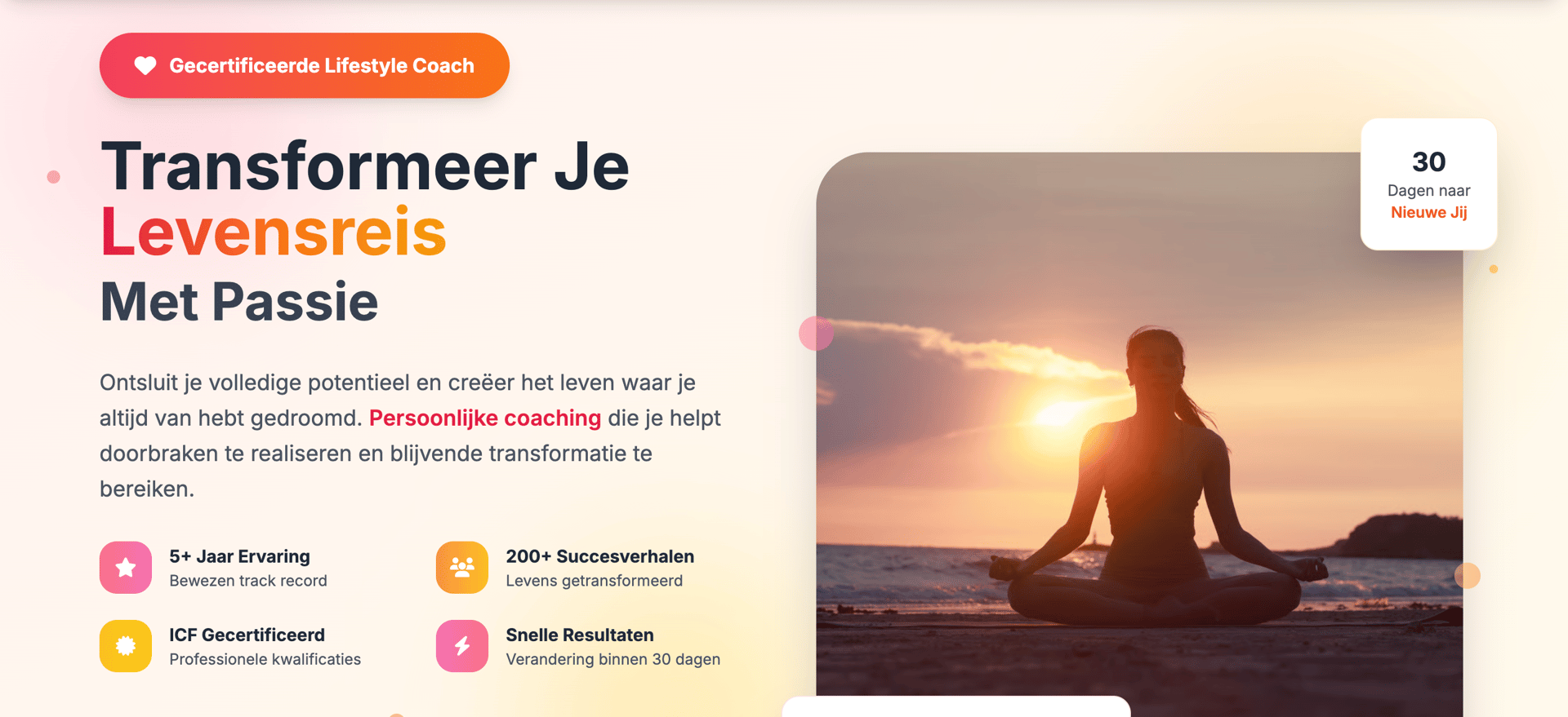 Lifestyle Coach website voorbeeld