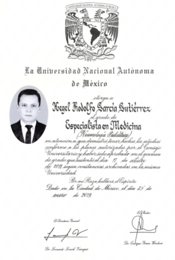 Certificado de Especialidad en Neumología Pediátrica