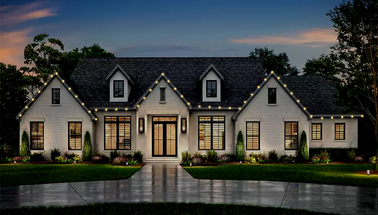 Single story house 200 feet Christmas lighting mockup