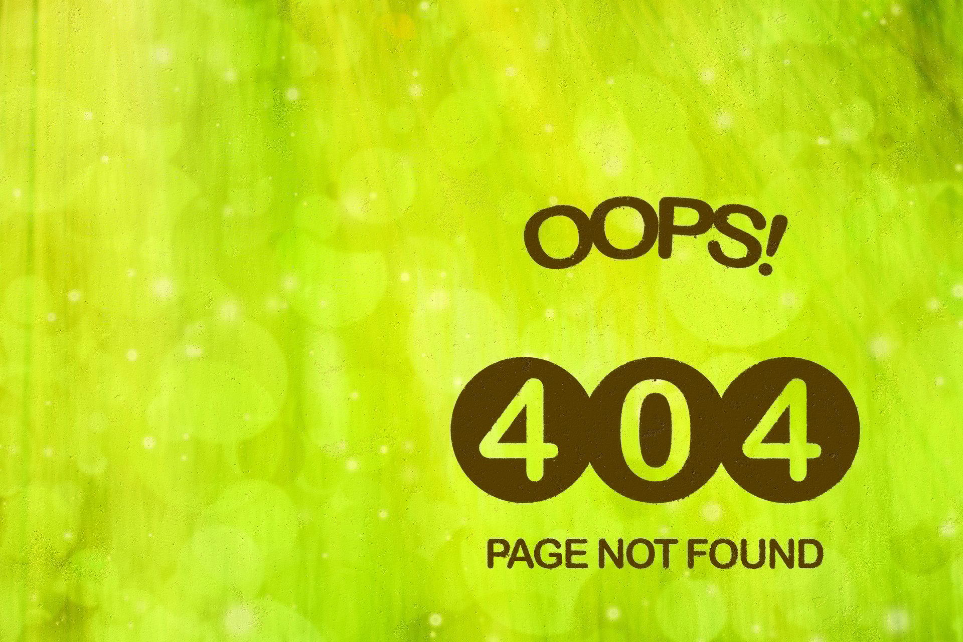 Page not found - Error 404 illustration on green background