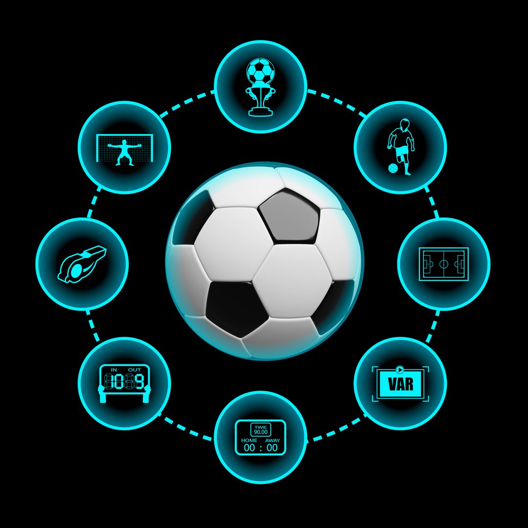Illustration of Soccer ball with lighting icons