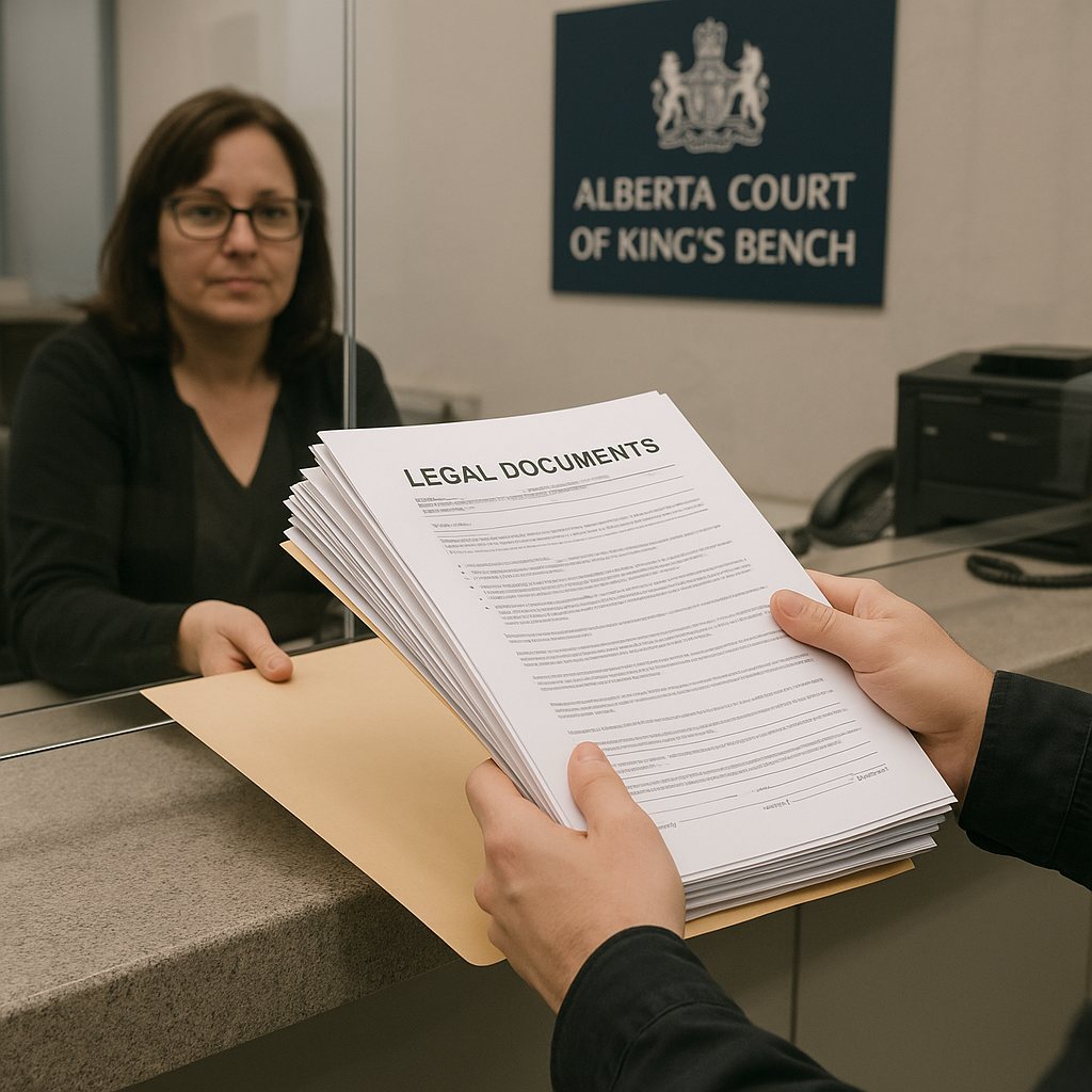 Court filing services for Alberta legal documents - professional handling of legal paperwork and court submissions