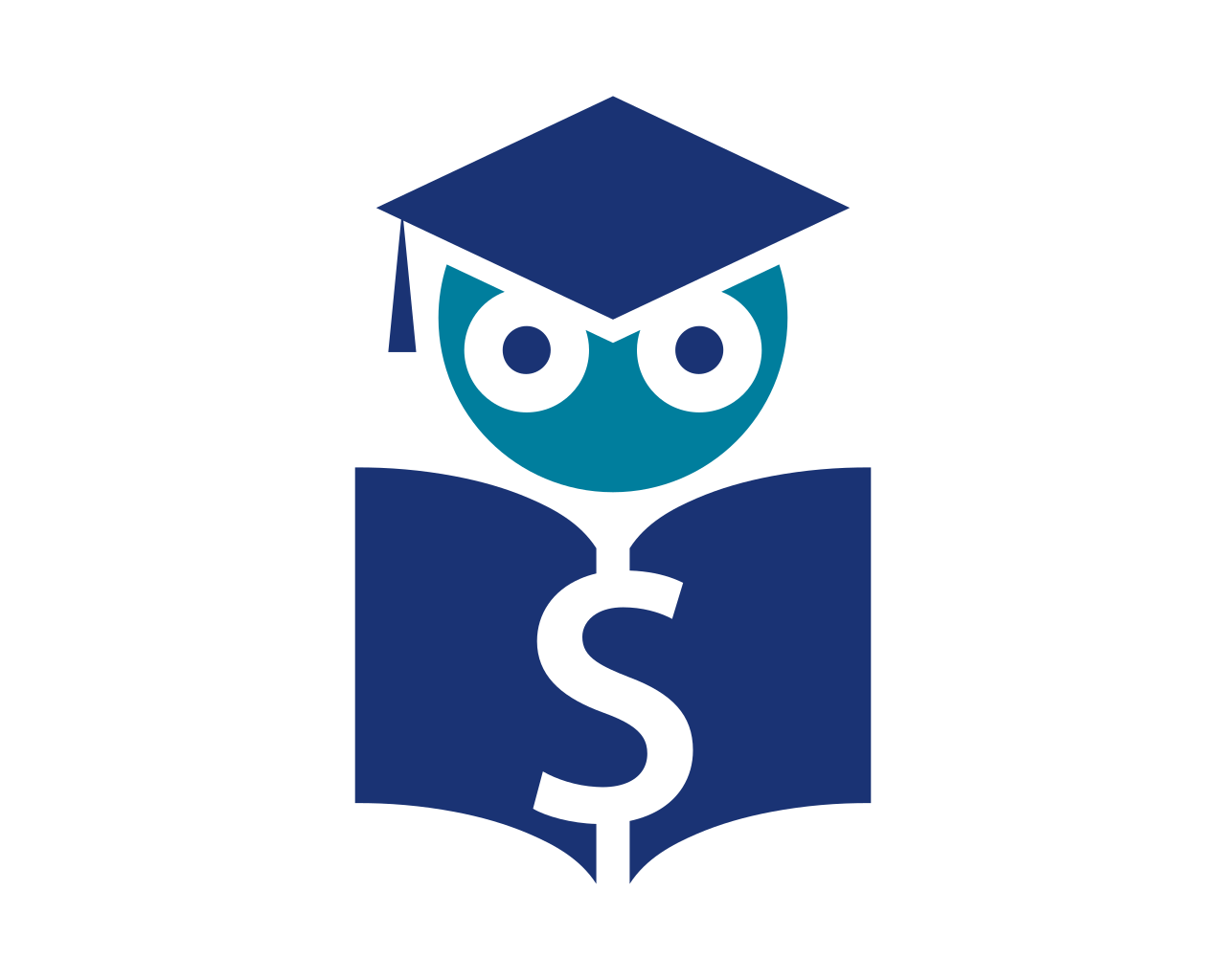 Campus Dealz Logo - Graduation cap with book and dollar sign