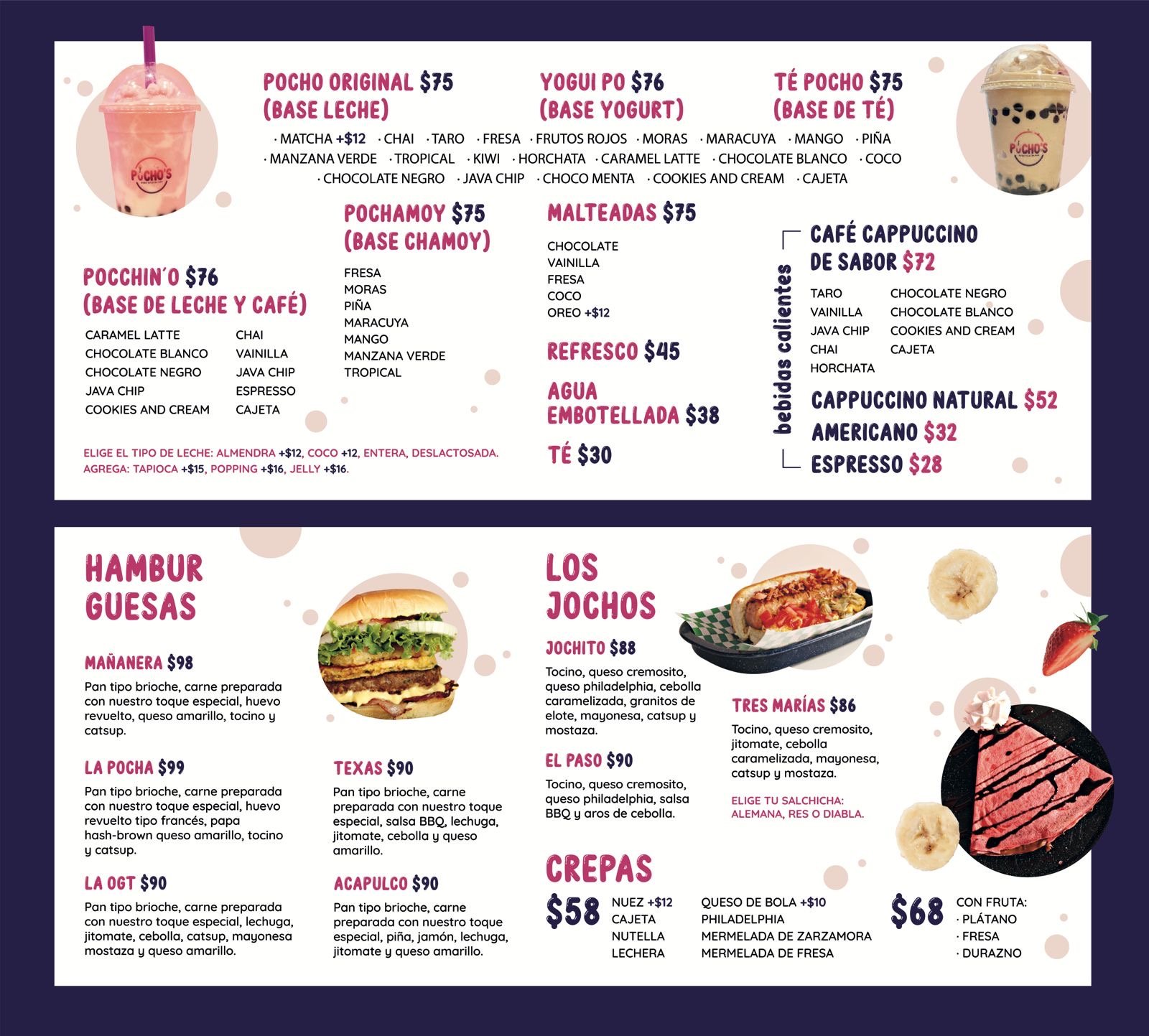 Menú completo de Pocho's