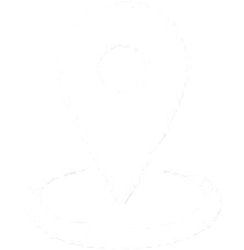 White location pin icon on a transparent background, symbolizing GPS or map navigation.