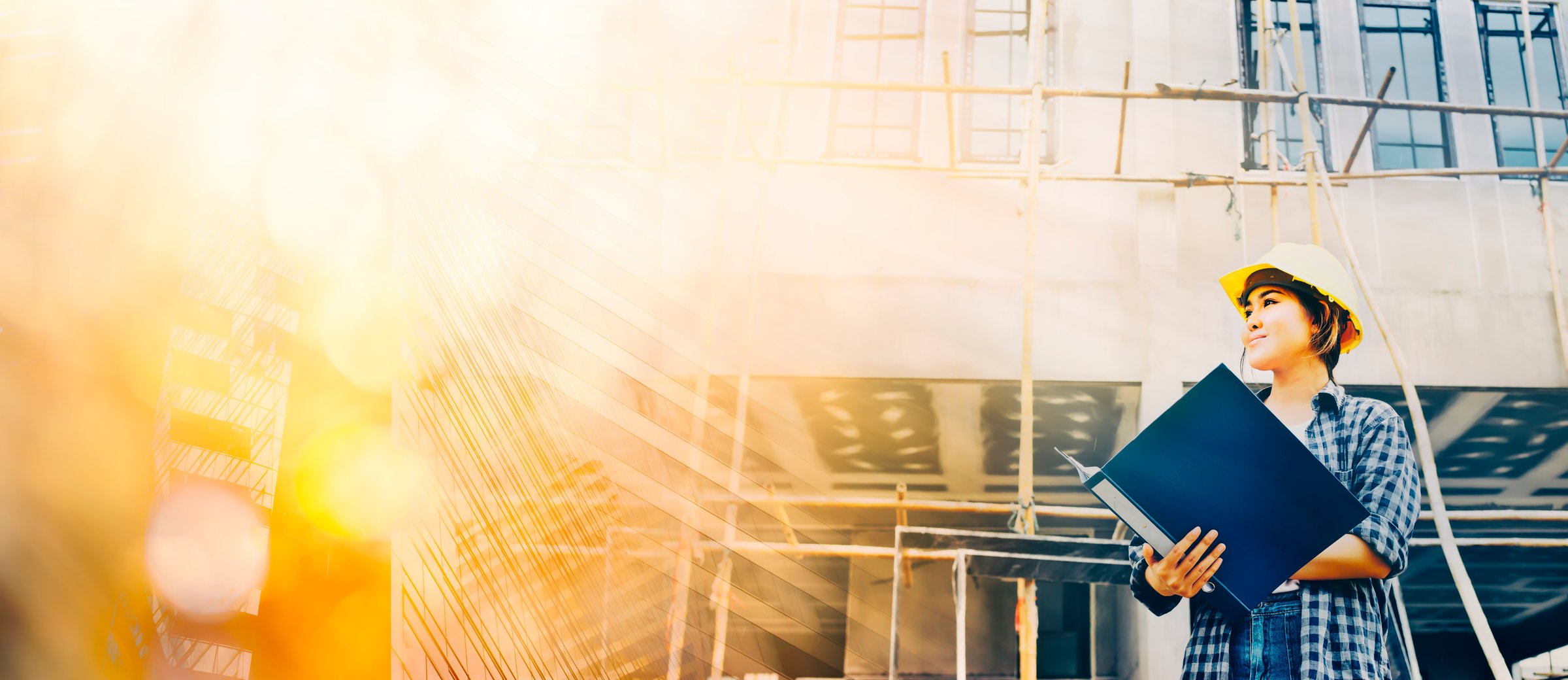 working women looking forward confidently in a successful job.