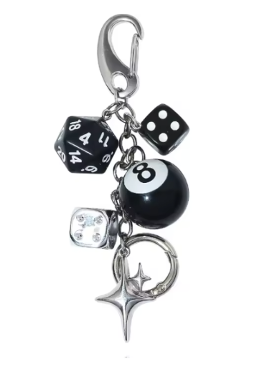 Black Dice Keychain