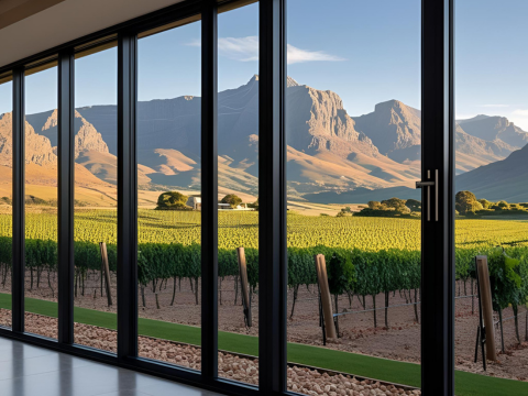 Stacker door installation in Franschhoek Western Cape