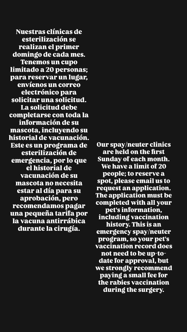 Clínicas de esterilización gratuitas