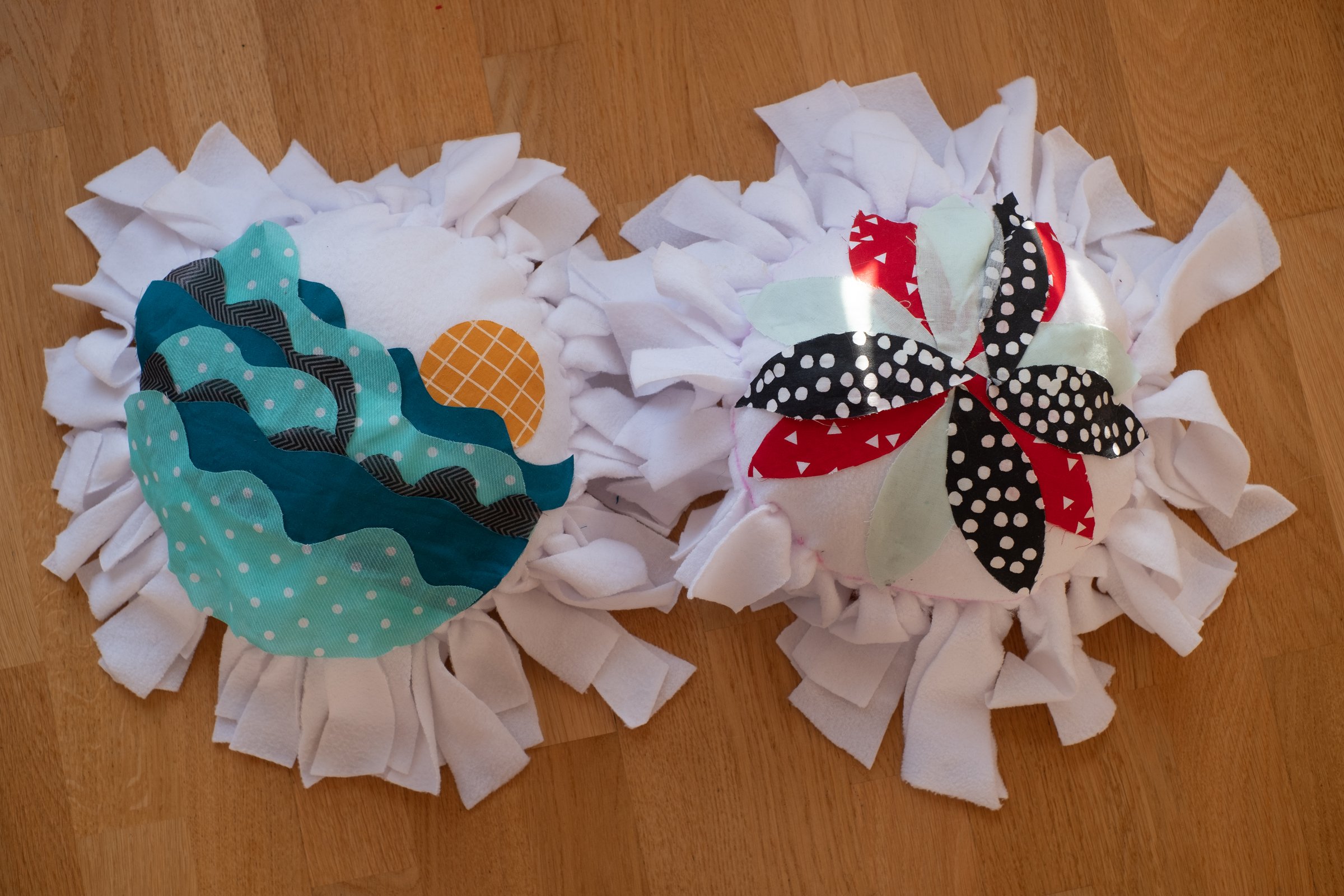 Quick and easy to make tied pillow. Recycle fabric and scrap materials. Fun kids craft idea.