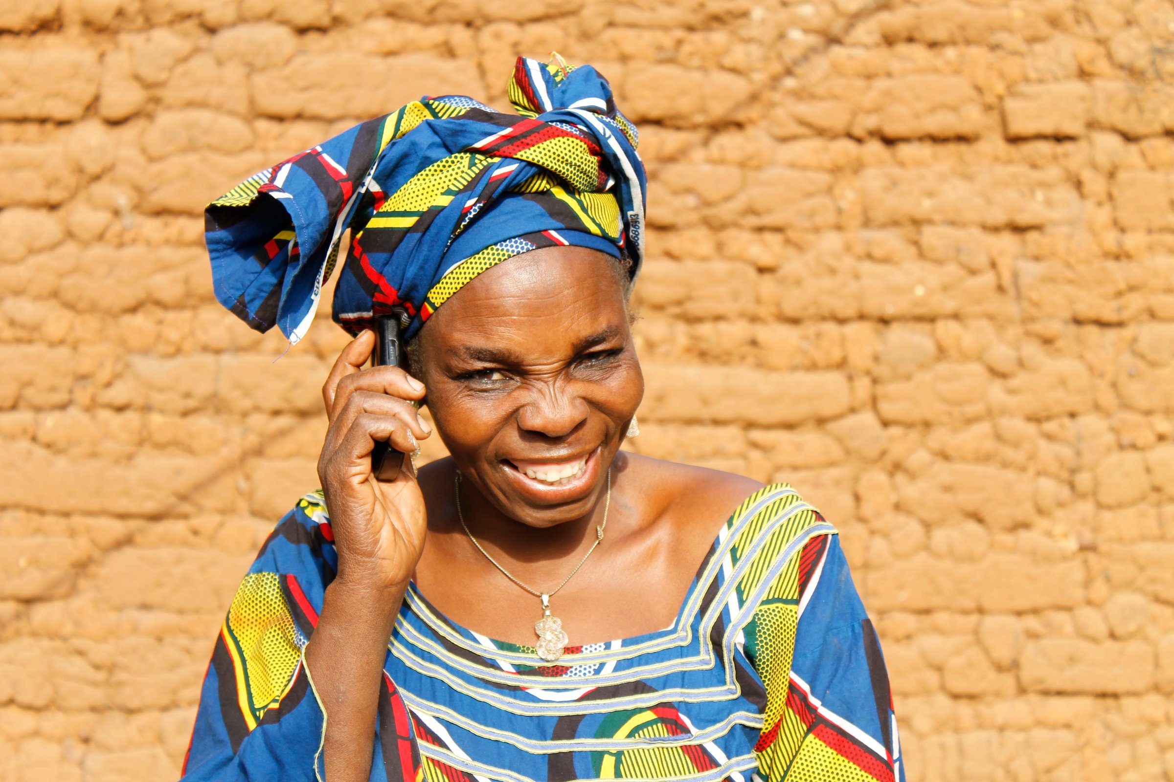 A woman in telephone communication