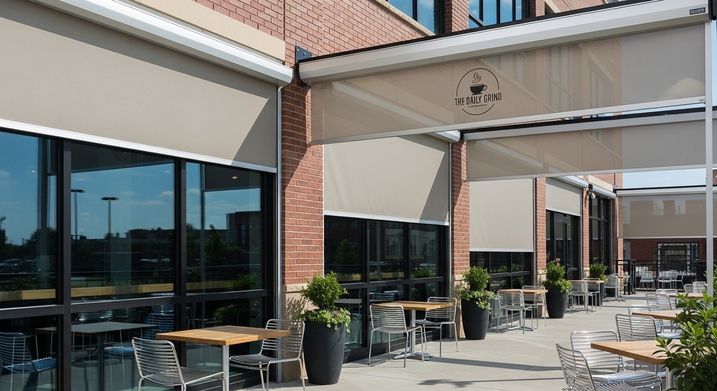 Commercial motorized screen