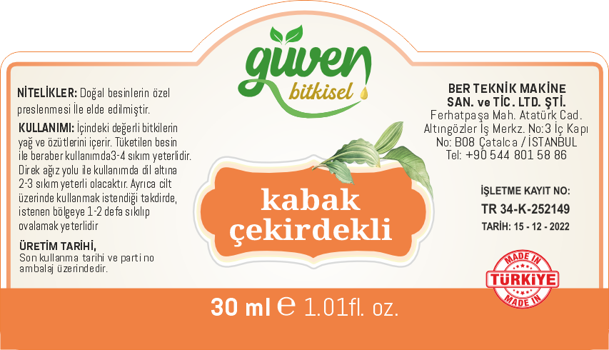 KABAK ÇEKİRDEĞİ Etiket