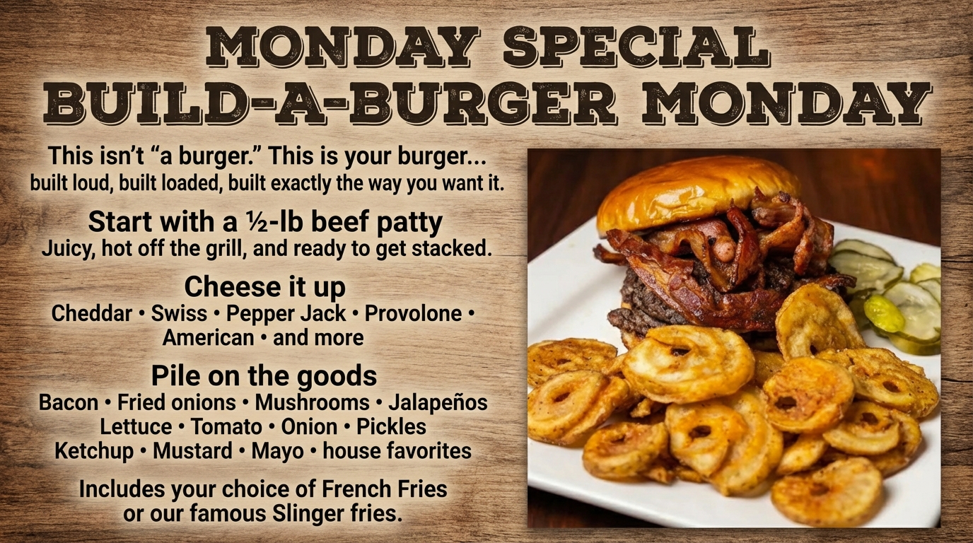 Build a Burger Monday Special