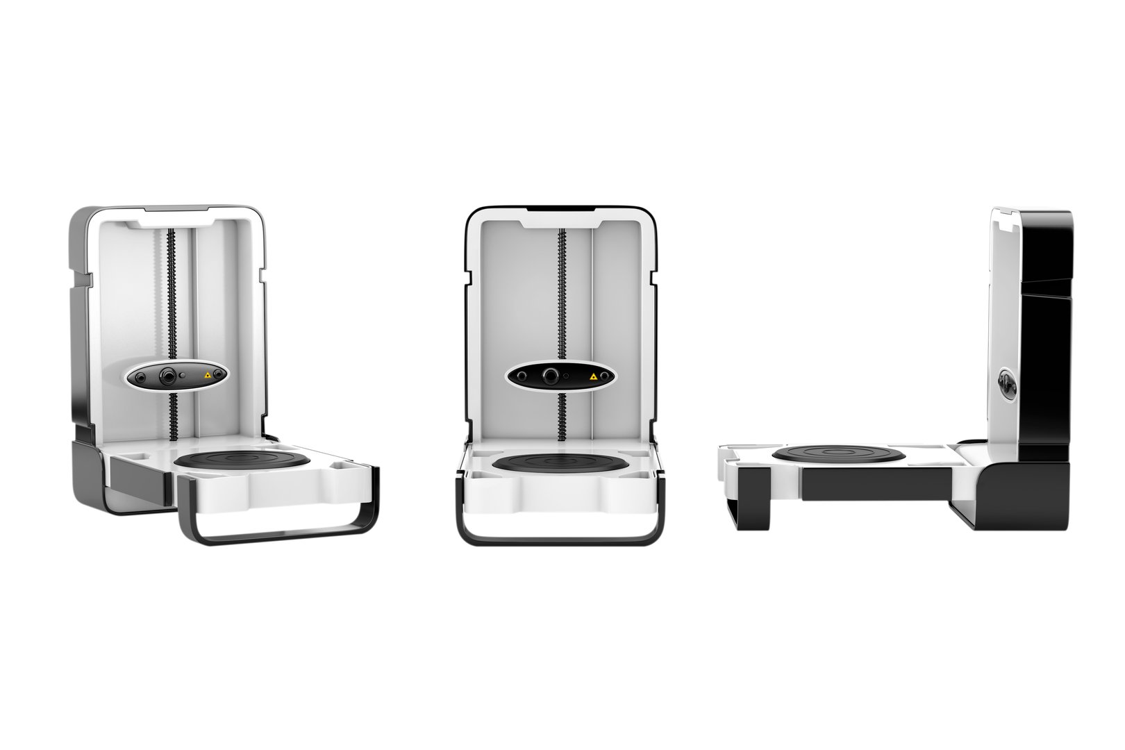 Free Standing Modern Desktop Home 3D Scanner on a white background. 3d Rendering