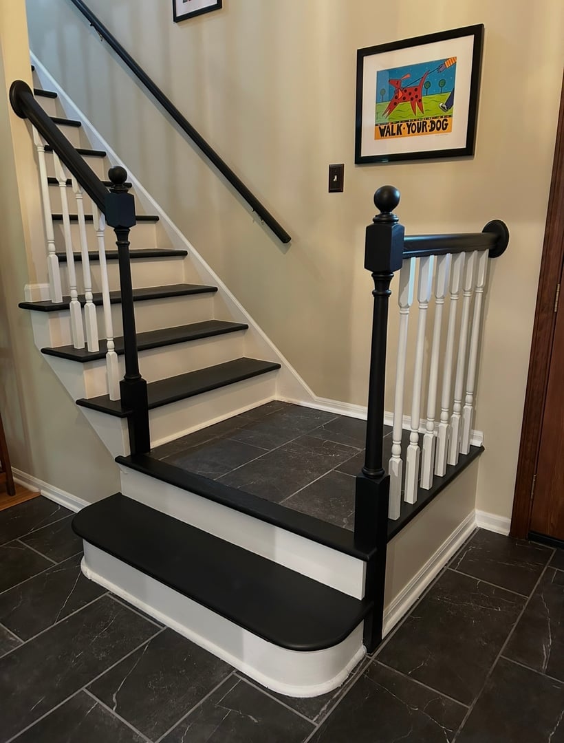 Entryway Tile Installation and Stair Resurfacing - Upper Arlington, Ohio - Photo 2