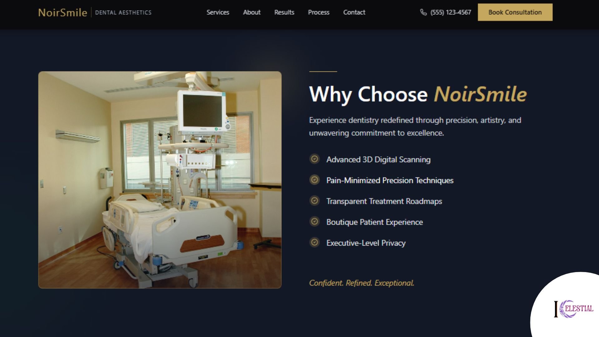 NoirDentals Website Screenshot 4 - Contact