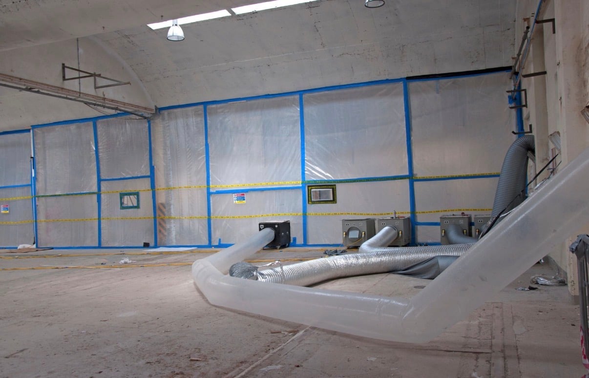 Professional abatement team on job site