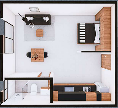 Plano Mi Espacio - 45 m²