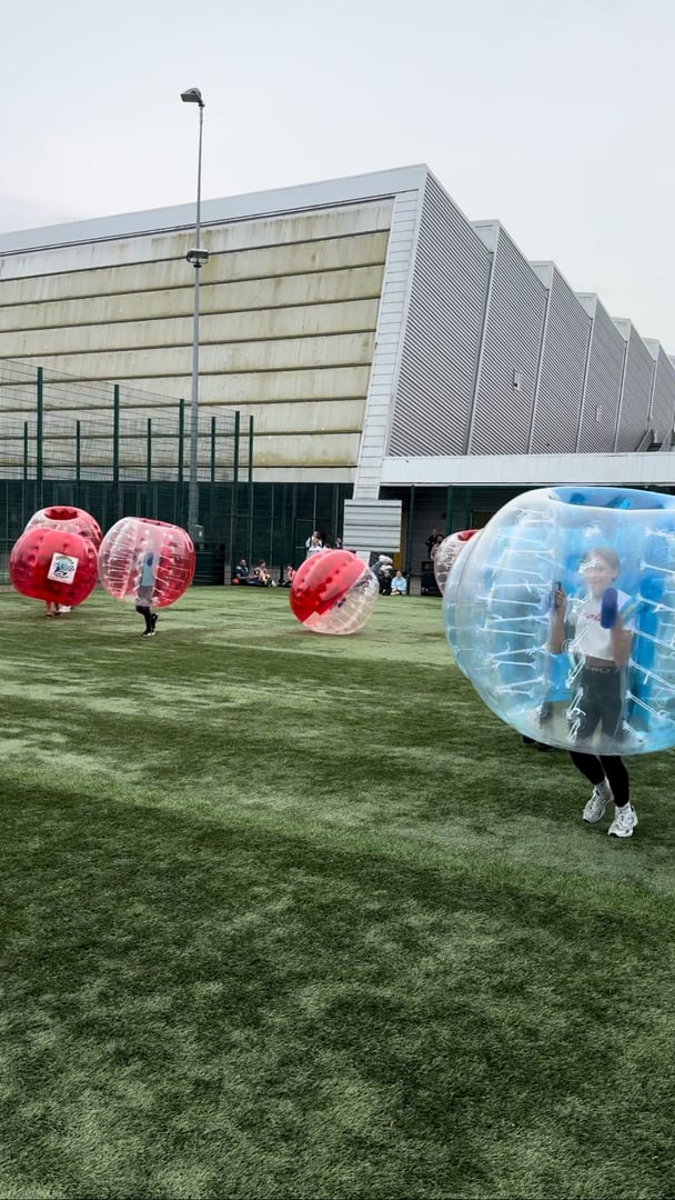 Kids bubble football party celebration