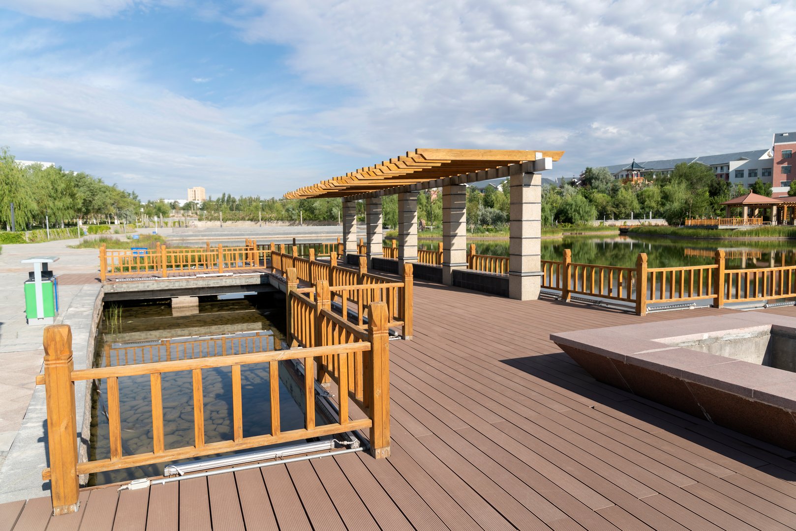 Outdoor park walkway gazebo landscape in xinjiang, China