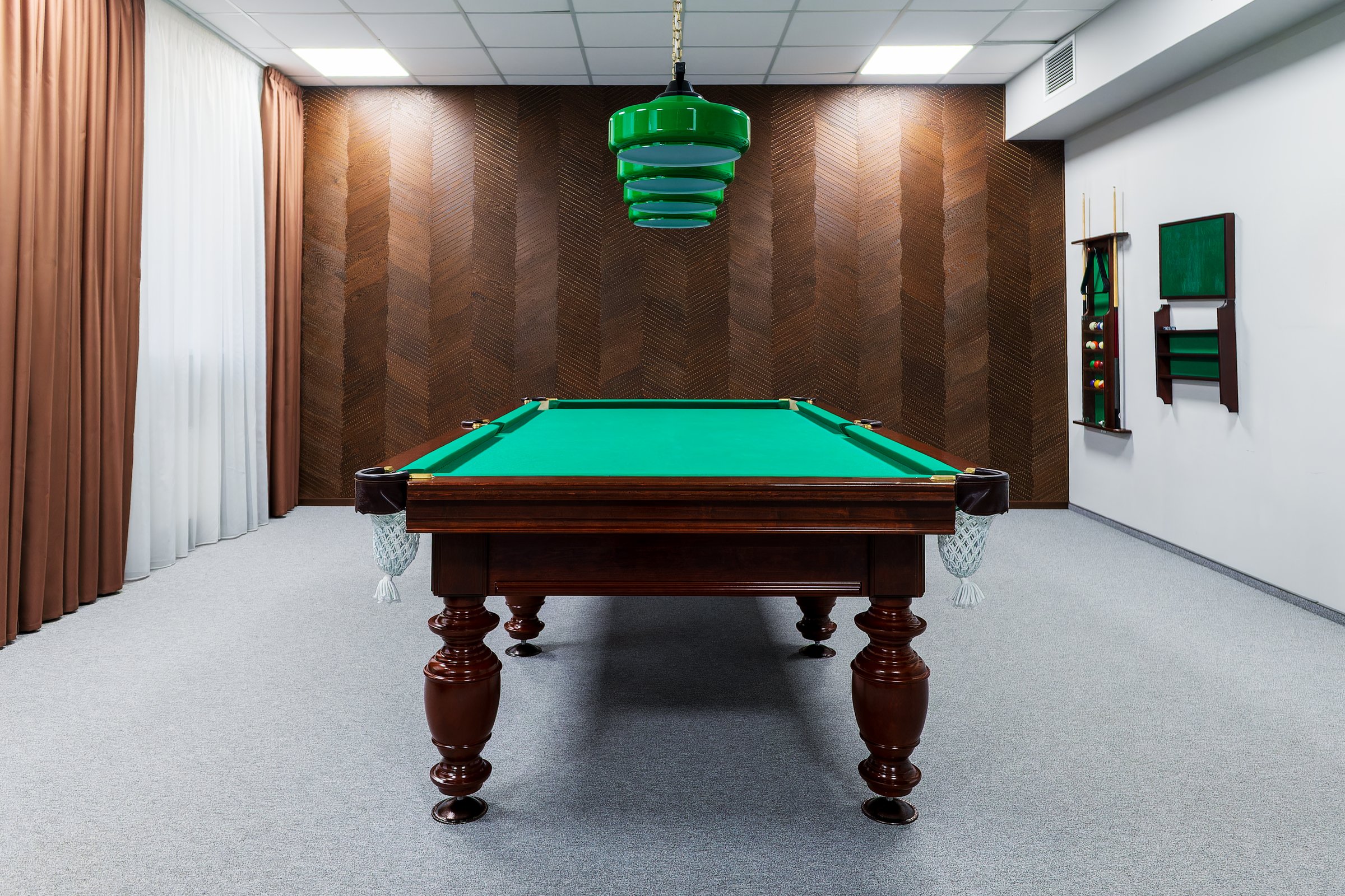 Massive billiard table and accessories