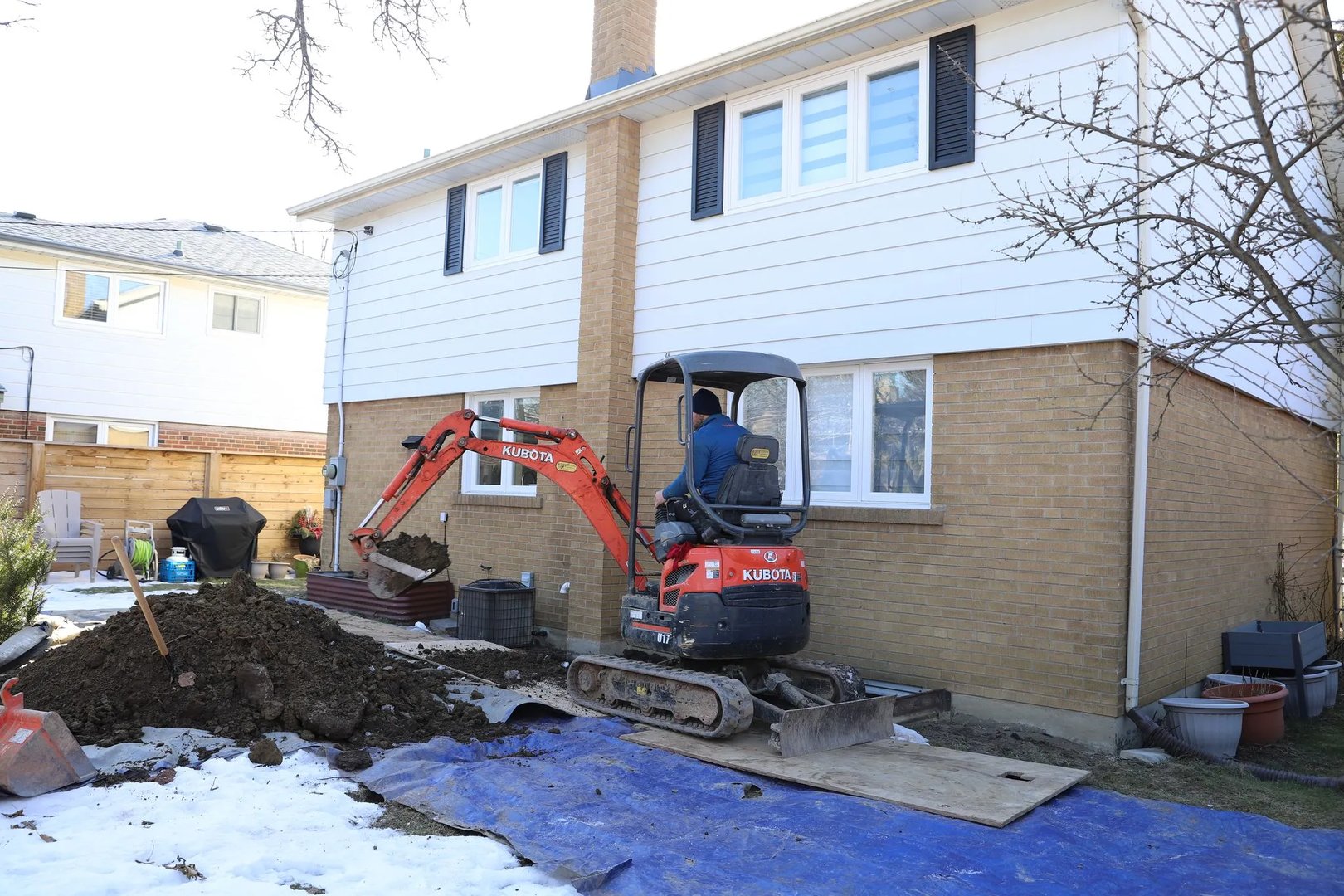 Exterior basement waterproofing near me in Toledo OH – foundation membrane and excavation by local contractor
