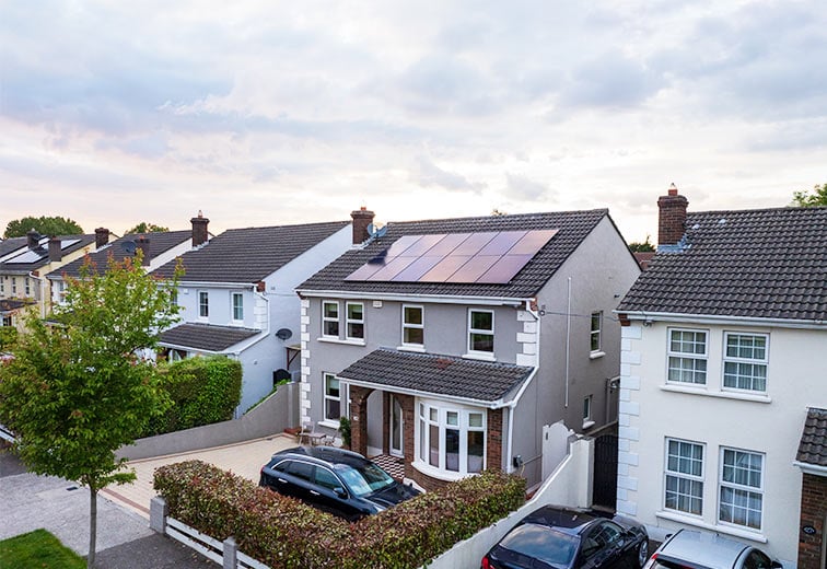 Solar panels on Northern Ireland home