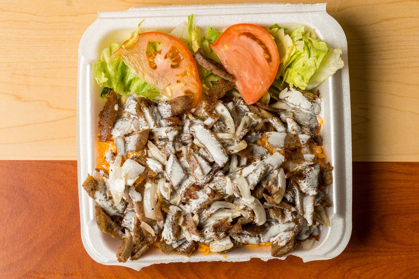 Lamb platter with salad