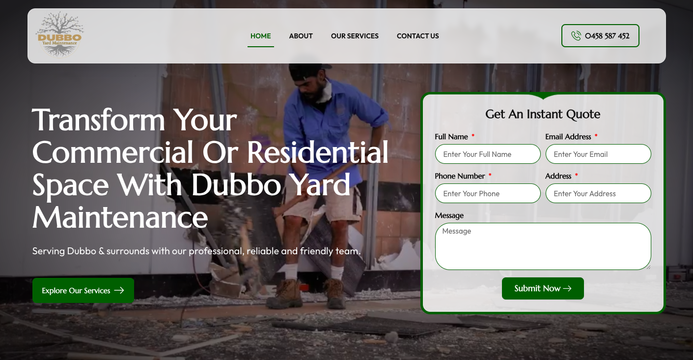 Dubbo Yard Maintenance Website